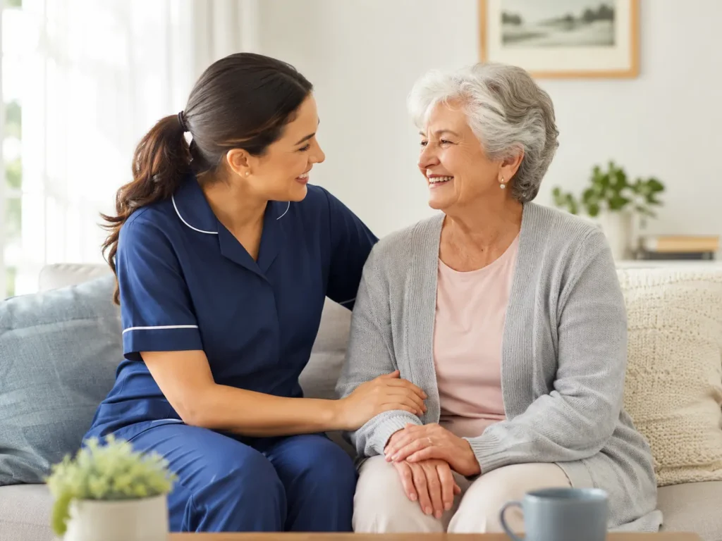 Rose Hill Care caregiver supporting a senior at home in Ontario